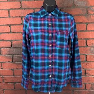 Aeropostale Womens XS Plaid Flannel Button-Down Shirt‎ – Cozy, Classic, Preppy